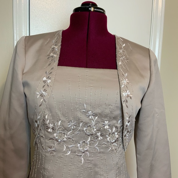 Like New Forever Yours 2 Pz Champagne Sequined Evening Ball Gown … - Picture 1 of 12